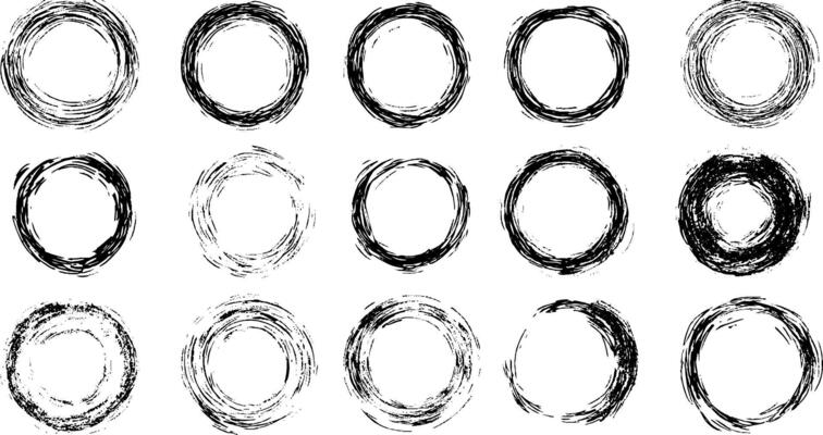 Hand-Drawn Circular Brush Strokes Collection