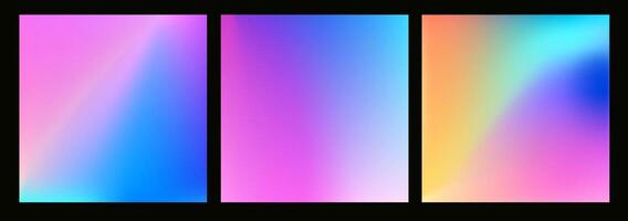 Rainbow background set with gradient colors and ombre texture, featuring vibrant pride, abstract, and LGBT elements. Pastel shades in pink, purple, and yellow blend seamlessly vector