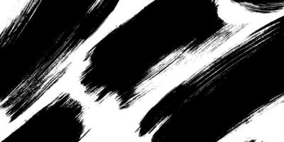 Dynamic Black Brush Strokes on White Background vector