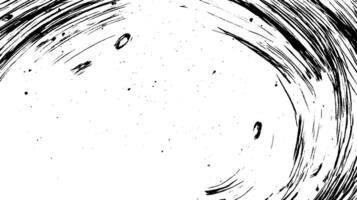 An abstract black and white illustration featuring swirling lines and splatters, creating a dynamic and energetic effect. vector