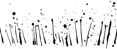 An abstract design featuring black ink splatters and drips on a white background, creating a dynamic and artistic effect. vector