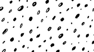 A seamless pattern featuring various black circles and ovals scattered on a white background, creating a playful and modern design. vector