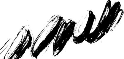 A dynamic, abstract brushstroke in black paint on a white background, showcasing fluid movement and artistic expression. vector