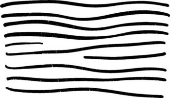 A series of uneven, wavy black lines on a white background, creating a textured pattern. The lines vary in thickness and spacing, giving a dynamic visual effect. vector