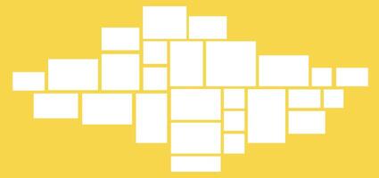 Template composition collage template for photos. design and grid for photos. Simple trendy geometric design on a bright yellow background. vector