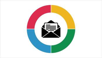 Email Communication Icon with Colorful Circle vector