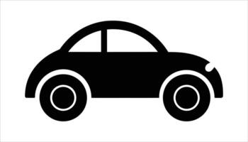 Black car icon, simple and minimalist vector