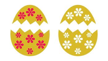Easter Egg with Flower Design. Colorful Egg Illustration vector