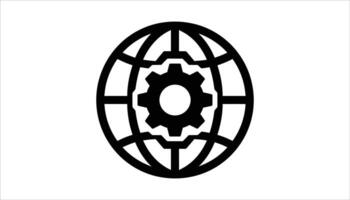 Global Network Gear Icon vector