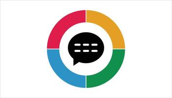 Speech Bubble Icon with Colorful Circular Design vector