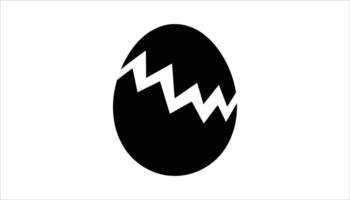 Cracked Egg Icon Symbol with Zigzag Break. vector