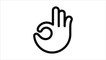 OK Gesture Hand Icon Minimalist Design. vector