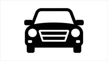 Black car icon front view. vector