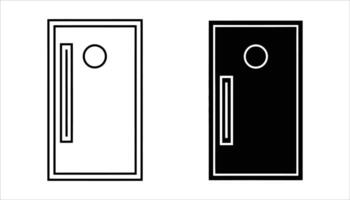 Modern Door Icon with Handle and Circlet vector