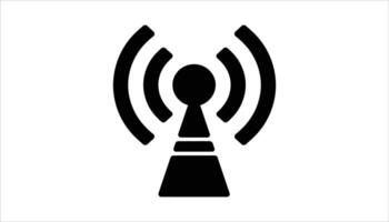Radio tower signal icon for communication network vector