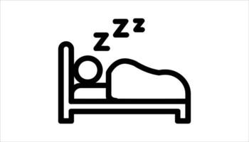 Simple Icon of a Person Sleeping in Bed with ZZZ for Rest and Relaxation vector