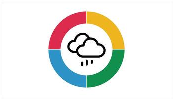 Weather Forecasting Cloud and Rain Symbol with Colorful Segments vector