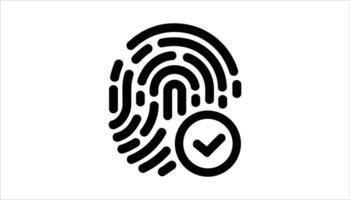 Fingerprint Authentication with Check Mark Icon vector