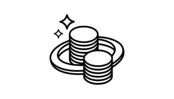 Stacked Coins with Sparkles Icon for Financial Growth and Wealth vector