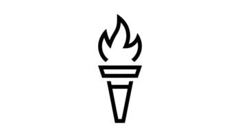 Torch Symbol Icon with Fire Flame vector