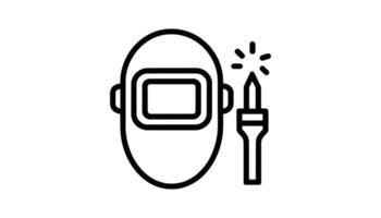 Welding Helmet and Torch Icon for Industrial Design vector