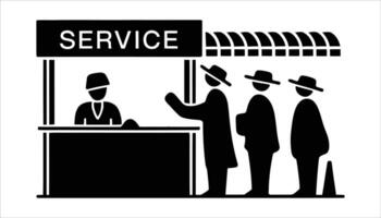 Queue at Service Counter Icon. vector