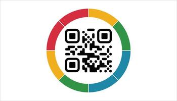 Colorful QR Code Design with Circle Background vector