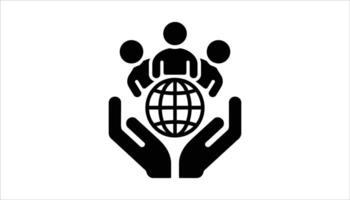 Global Connection Hands Icon vector