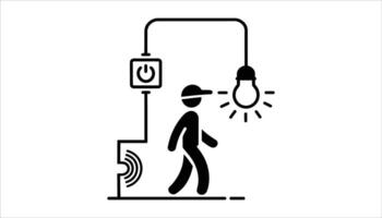 Motion Sensor Light Switch Icon. vector