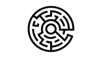 Circular Maze Icon for Problem Solving and Strategy Design vector