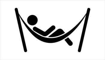 Hammock Relaxation Icon for Leisure and Rest. vector