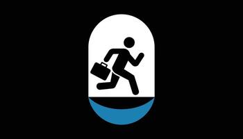 Businessman Sprinting Icon with Briefcase vector