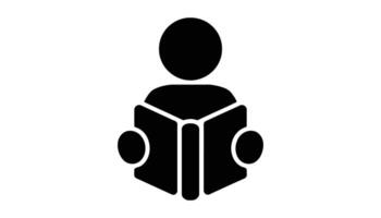 Reading Icon Person With Open Book. vector