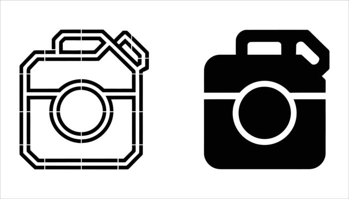 Camera Icon , Photography Logo, Black Outline Camera Symbol.