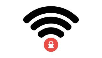 WiFi Icon with Lock Symbol. vector