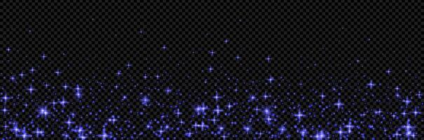 Purple sparkle light background. Gradient with magic star effect on dark bg as a . glitter overlay background with violet neon shine. vector