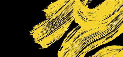 A dynamic yellow brushstroke spreads across a black canvas, capturing the essence of movement and energy vector