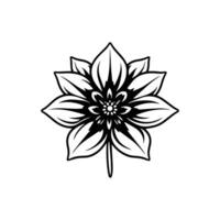 A black and white flower design with a white center, flower logo vector