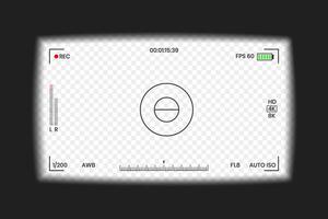 Camera viewfinder screen photo frame recorder flat style design illustration. vector