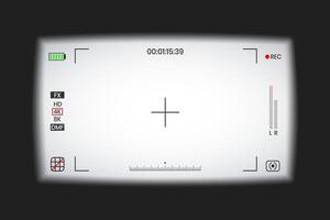 Camera viewfinder photo screen frame recorder flat style design illustration. vector