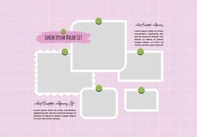 Board Pictures or photos frame collage layout abstract photo frames and digital photo wall template vector