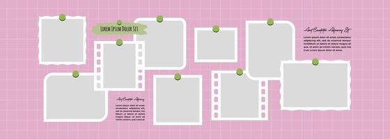 Moodboard Picture comics page grid layout abstract photo frames and digital photo wall template vector