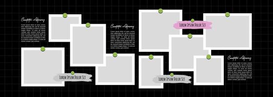 Board Picture Collage grid effect overlay vector