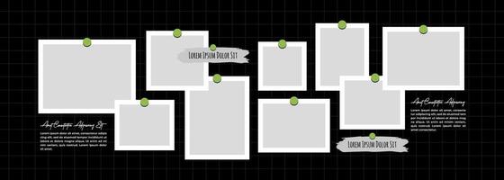 Board Picture photo frame collage collection template design vector