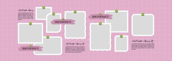 Abstract Picture page grid layout abstract photo frames vector