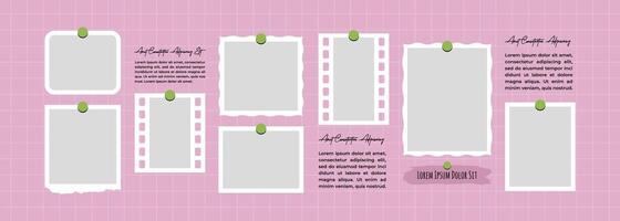 Abstract Picture abstract photo frames and digital photo wall template vector