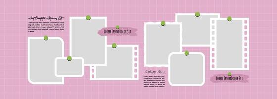 Board Picture grid layout abstract photo frames template vector