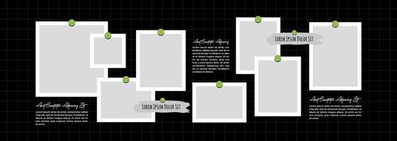 Board Picture Collage of realistic frames Border vector