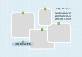 Board Picture Collage grid photo effect template design vector