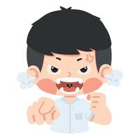 boy student Angry pointing forward vector